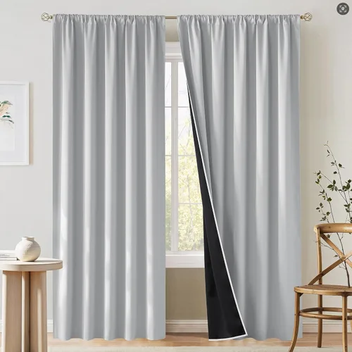 Vista 70 de NICETOWN Biscotti - Cortinas de cocina beige de 36 pulgadas de largo, bolsillo para barra, 100% opacas, casuales y relajantes, tratamientos
