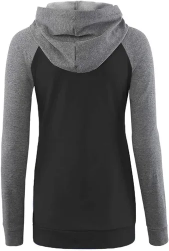 Vista 3 de Liu & Qu Sudadera de lactancia con capucha de manga larga para mujer, con bolsillo, ropa casual