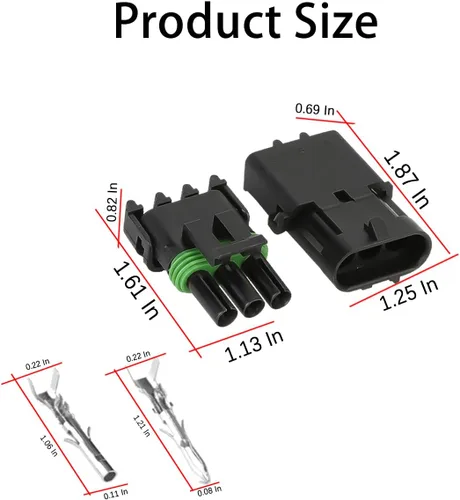 Vista 2 de Juego de 10 conectores eléctricos automotrices, terminales de conectores de arnés de cables impermeables, clavijas macho y hembra de 1234, enchufe
