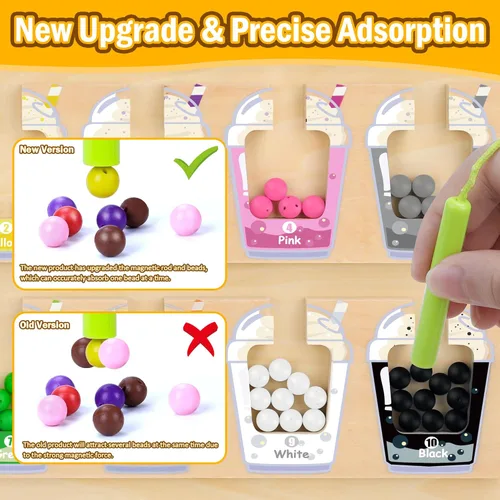 Vista 2 de Tablero magnético de madera de laberinto de color y número, tablero magnético Montessori para niños, rompecabezas magnéticos, juguetes para niños