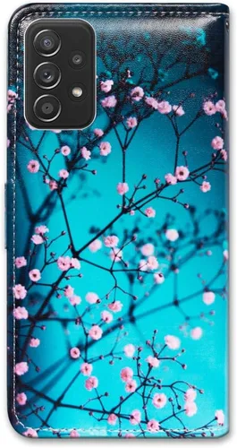 Vista 7 de Bcov Funda para Galaxy A52 5G, piel con tapa y función atril para Samsung Galaxy A52 5G 2021 plum blossom