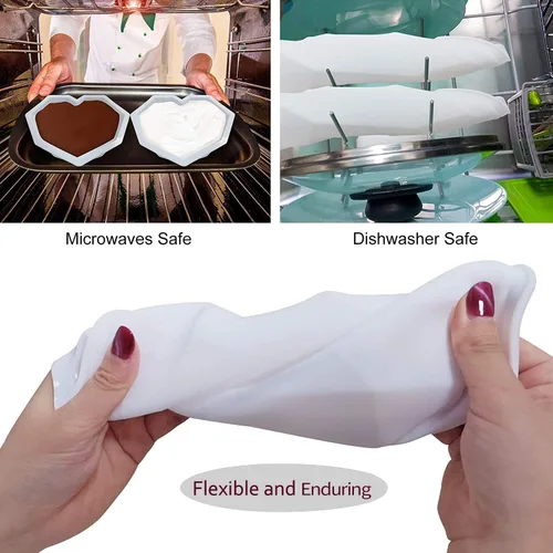 Juego de moldes de corazón rompibles para chocolate, moldes de silicona de corazón con martillos y cuentagotas, molde de letras y moldes de