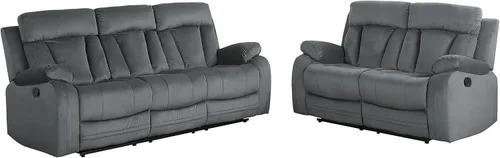 Vista 10 de Blackjack Furniture Elton - Juego de sofá y sofá biplaza de microfibra de 2 piezas con soporte lumbar, acolchado adicional y mecanismo de Beige