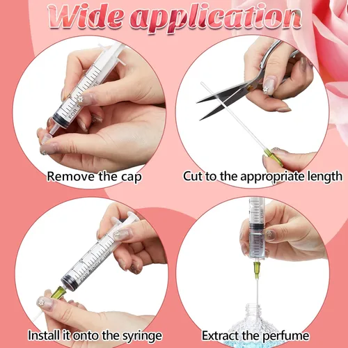 Vista 5 de Geiserailie Juego de 6 herramientas de recarga de perfume con tubo de plástico suave, kit de decantador de perfume pequeño, extractor para tinta