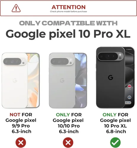 Vista 3 de Funda para Pixel 9 Pro XL con cubierta deslizante para cámara, 2 protectores de pantalla de vidrio templado, soporte de anillo giratorio de 360°