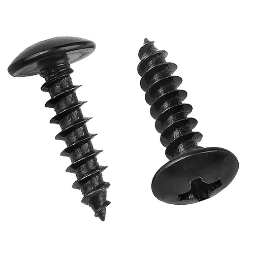 Vista 6 de 100 tornillos de madera Phillips M5 x 12/16/20/30/1.575 in, cabeza de truss negra, tornillos de hoja de cabeza de hongo cruzados, tornillos