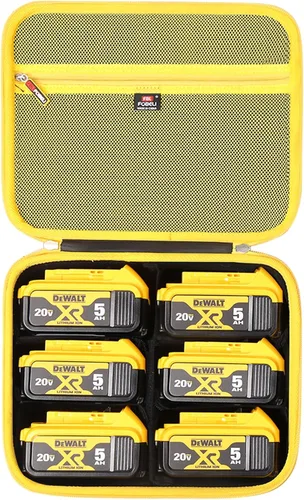 Vista 8 de FBLFOBELI Estuche de transporte duro de EVA para batería DEWALT/Milwaukee 8v/12v/18v/20v/60v Max XR, capacidad para batería de 20V