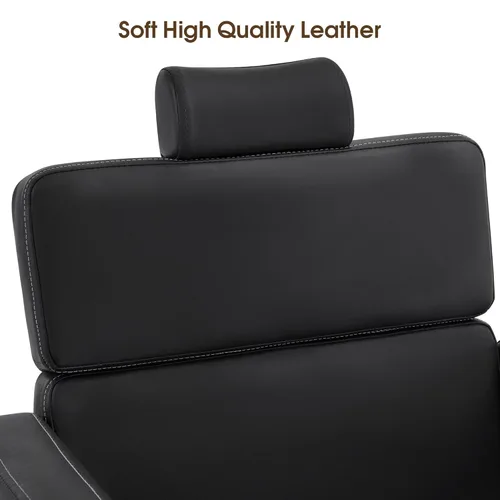 Vista 5 de BarberPub Silla de peluquero reclinable hidráulica clásica Salón de belleza Spa Silla 2065 (negro)