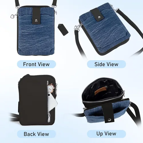 Vista 5 de LGURT Bolso de mezclilla para mujer Bolso de hombro de mezclilla