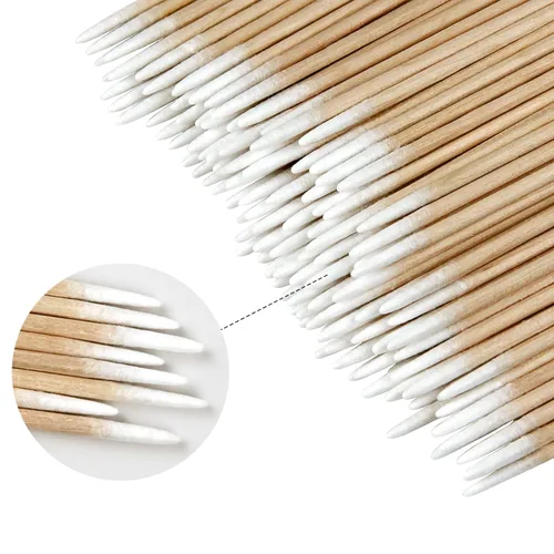 Vista 3 de Eyxformula 1000 unidades de hisopos de algodón puntiagudos, bastoncillos de algodón de 4 pulgadas para microblading con palos de madera, suministros