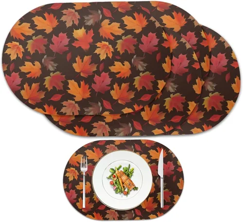 Vista 28 de Corn Green Placemats Set of 2 12 x 18 Inch Leather Table Mats Seasonal Table Placemats Protector PU Desk Mat Heat Resistant Washable Easy Clean for