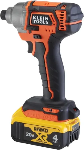Vista 9 de Klein Tools BAT20CD - Destornillador de impacto de 1/4 pulgadas, 20 V, funciona con pilas, diseño compacto para un excelente control en espacios