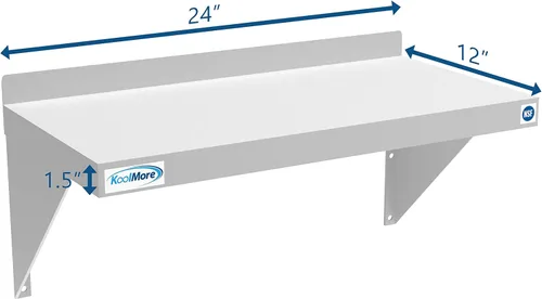 Vista 3 de KoolMore NSF - Estante de montaje en pared de acero inoxidable, estantería de metal de grado industrial para cocinas de restaurantes comerciales