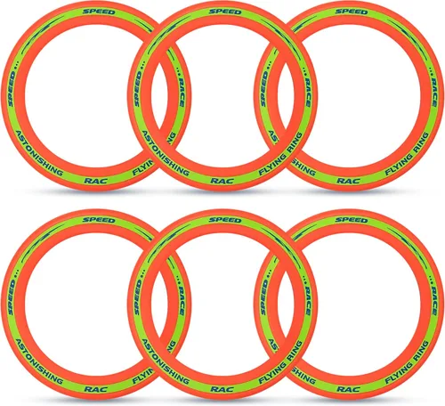 Liberty Imports Paquete de 6: Flying Aero Discs Sports Outdoor Pro Flyer Rings – Juguete de plástico Ultimate Glider Toss Game para niños y adultos