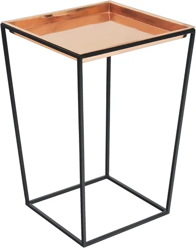 Vista 7 de Achla Designs Soporte para plantas Arne, 14" de alto con bandeja de cobre