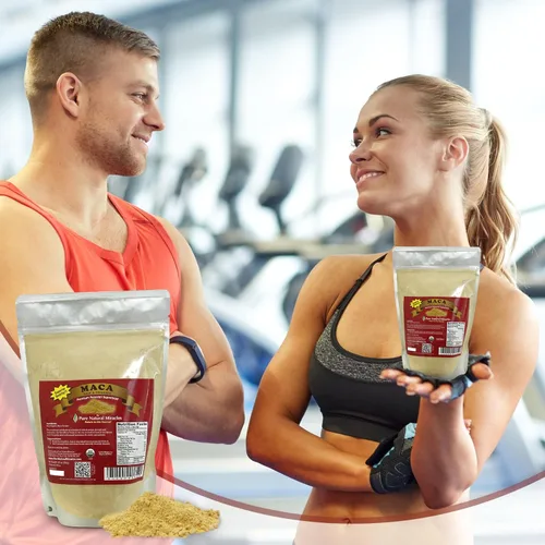 Vista 5 de Polvo de raíz maca, lo mejor para desequilibrios hormonales, 1 lb de maca cruda orgánica en polvo