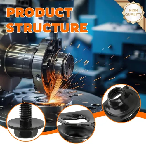 Vista 5 de GoaMotors 50 piezas de sujetadores para carrocería - 25 pernos y 25 clips de tuerca en U para guardabarros, cubierta del motor y protector contra