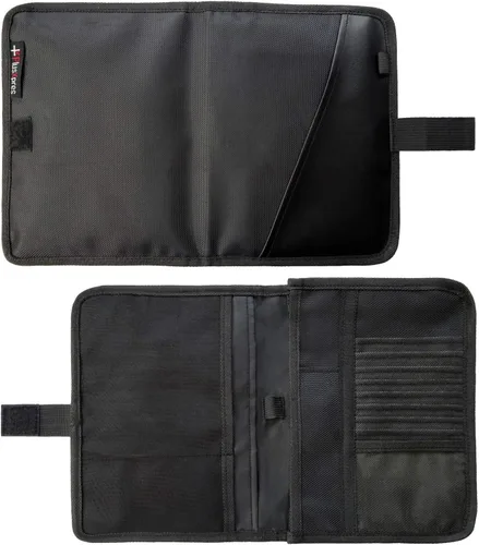 Vista 8 de Organizador de compartimento para guantera, soporte para documentos de automóvil, bolsa manual del propietario, cartera de almacenamiento de Negro