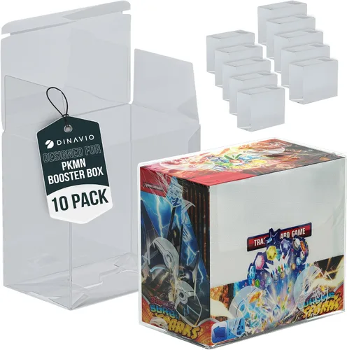 Vista 8 de Dinavio Crafthouse Paquete de 5 protectores de plástico PKMN Booster Box - Protectores de exhibición de cajas de refuerzo compatibles con cajas