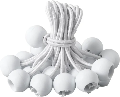 Vista 6 de Paquete de 16 cuerdas elásticas de bolas elásticas, color negro, resistentes, de 4 pulgadas, correas elásticas de lona, resistentes a la intemperie