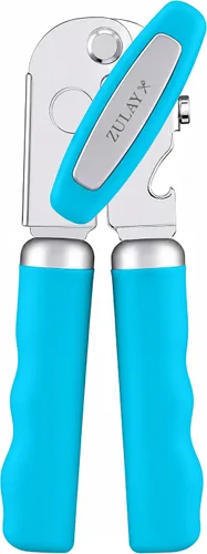 Vista 27 de Zulay Kitchen Abrelatas manual de acero inoxidable resistente con abridor de botellas, abrelatas manual a prueba de óxido con perilla giratoria