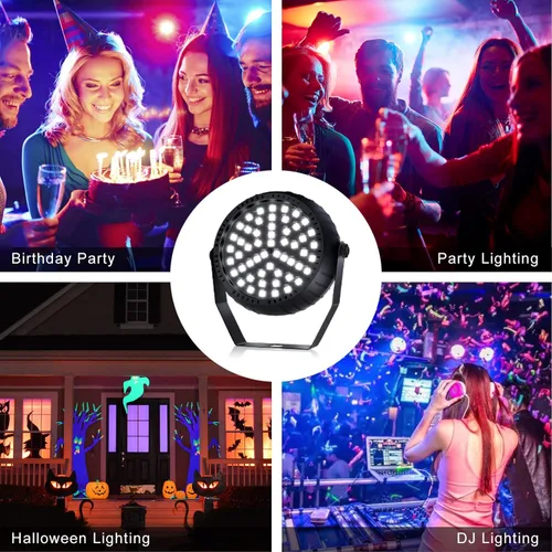 Vista 7 de Telbum luces estroboscópicas, 54 luces LED RGB súper brillantes, luz estroboscópica mini para fiestas, luces estroboscópicas de Halloween