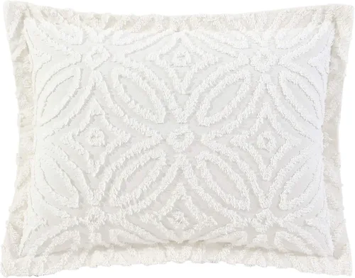 Vista 20 de Beatrice Home Fashions Colcha de Chenilla con Patrón Wedding Ring, Full, azul
