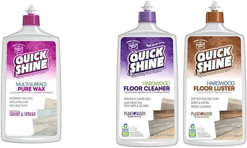 Quick Shine Pure Floor Wax (27oz) Limpiador de pisos de madera dura y brillo (paquete de 2, 27 onzas)