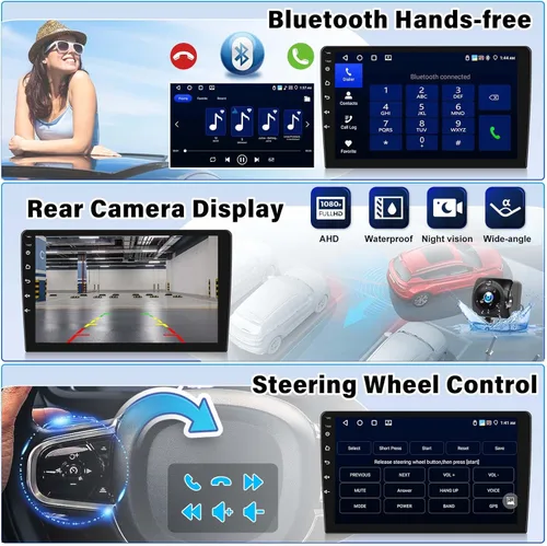 Vista 6 de 4 GB+64 GB Android 13 Estéreo para coche Honda Accord 8th 2008-2013 con Carplay inalámbrico Android Auto, 10.1 pulgadas HD pantalla táctil Bluetooth