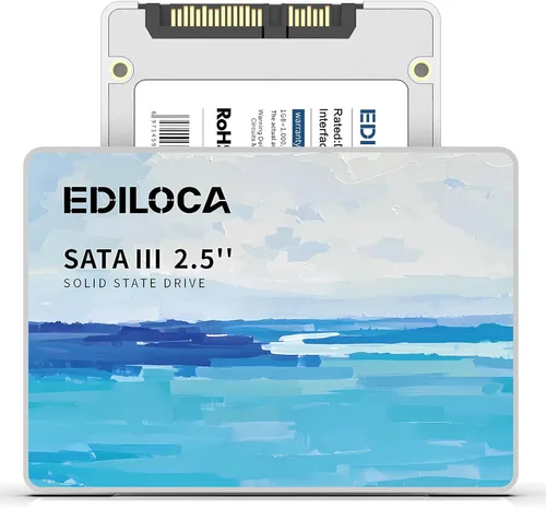Ediloca Unidad interna de estado sólido SSD de 120 GB, SATA III de 2.5 pulgadas, 6 Gb/s, velocidad de lectura de hasta 500 MB/s, flash NAND 3D, a