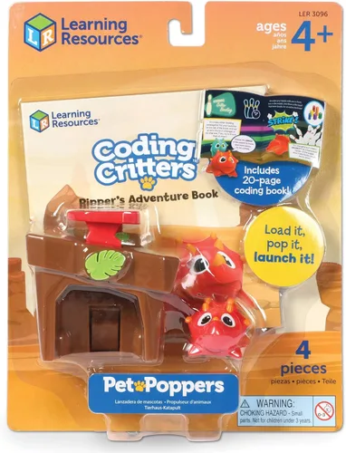 Learning Resources Coding Critters Go Pets Ripper the Dino - Robótica para niños, programación STEM, juguetes de construcción científica, juego de