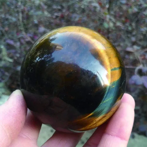 Vista 2 de Acxico 1 unids Natural Azul Tigre Ojo Jaspe Cuarzo Esfera Bola de Cristal Roca Curación 1.2 in