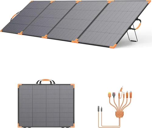 Vista 9 de Panel solar portátil bifacial de 100 vatios para estación de energía, cargador solar plegable de 20 V con impermeabilidad IP68, 23.5% de alta