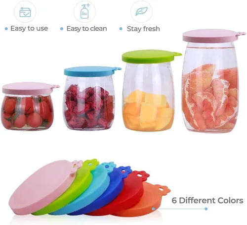 Vista 2 de Yobbai Paquete de 6 tapas para latas de comida para mascotas, aptas para alimentos, sin BPA y aptas para lavavajillas, puede cubrir la mayoría