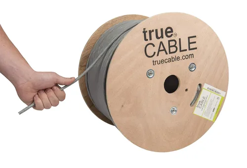 Vista 23 de TRUE CABLE Cable Ethernet a granel de elevación blindada Cat6A, 1000 pies, rojo, cobre sólido desnudo 23 AWG, 750 MHz, F/UTP, PoE++ 100 W
