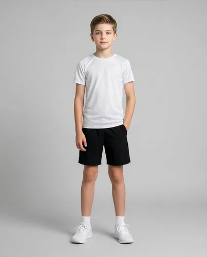 Vista 4 de Real Essentials - Paquete de 5 camisetas deportivas de manga corta para niños y niñas, de secado rápido, repele la humedad