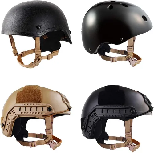 Vista 6 de Correa de barbilla para casco, 4 puntos para táctica, rápido/MICH/IBH, cascos de Kevlar Bump Scrim, sistema de suspensión X-Nape con pernos