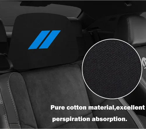 Vista 3 de YOSRTER Fundas para reposacabezas para Dodge Charger Challenger Durango, accesorios de tela negra suave, ajuste universal para todos los modelos