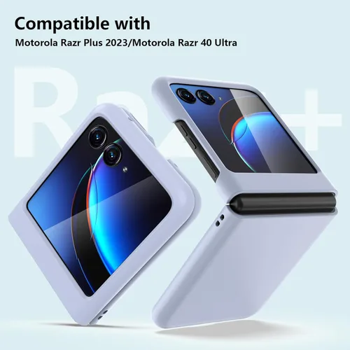 Vista 2 de Funda para Motorola Razr Plus 2023, delgada, a prueba de golpes, dura, protectora para Moto Razr+ / Moto 40 Ultra (morado)