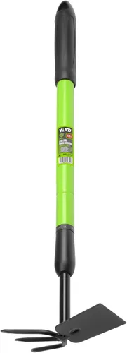 Azada de jardín – Escardadora telescópica de 27 a 39 pulgadas de doble cabezal y cultivador con mango ajustable, ligera, resistente a la corrosión