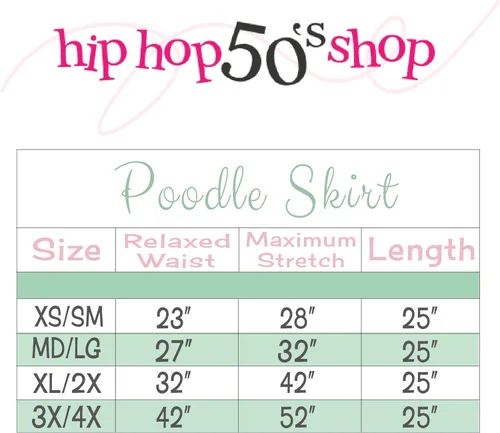 Vista 5 de Hip Hop 50s Shop, conjunto de 4 piezas, falda de poodle, para adulto