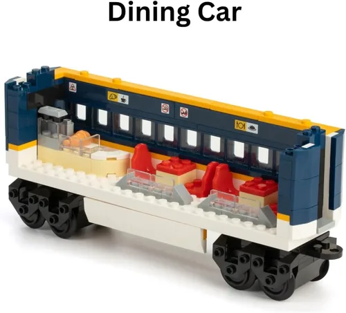 Vista 5 de Block Builder Juego de bloques de construcción con control remoto de tren de alta velocidad con estación de tren completo (1532 piezas). Bloques