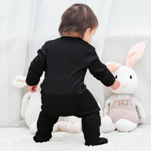 Vista 6 de Eleven's Kingdom Pijama de algodón para bebés y niños con puños de manopla, cremallera de 2 vías para dormir de 0 a 12 meses