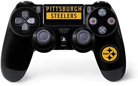 Vista 6 de Skinit Decal Gaming Skin Compatible with PS4 Controller - Officially Licensed NFL Pittsburgh Steelers Distressed Design Black - DSTPIT03