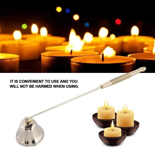 Vista 4 de TOPINCN Vela Snuffer Bell Shape Candle Snuffer Herramienta de vela de acero inoxidable Snuffer Put Out Wick Candle Cover Tool (dorado)