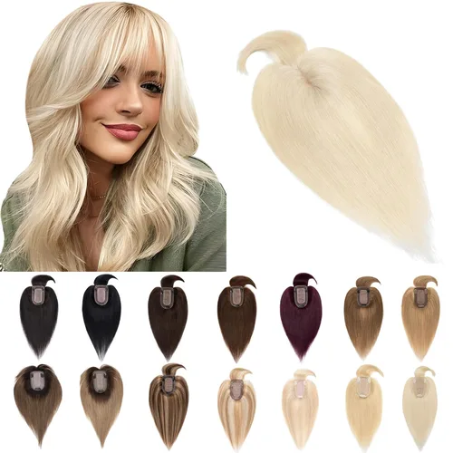 Vista 20 de SEGO Toppers de cabello humano para mujeres con cabello adelgazante, base de seda de 7 * 13CM (2.8 x 5.1 in), 100% cabello humano real, postizos