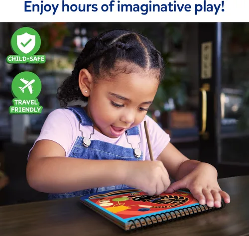 Vista 6 de Skillmatics Libro de arte para rascar para niños: animales, kits de manualidades y suministros, más de 30 calcomanías para rascar, juguetes