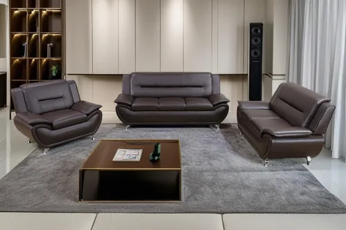Vista 13 de A Ainehome Moderno juego de muebles de sala de estar de piel sintética, sofá modular de 6 asientos con sofá biplaza y silla (negro)