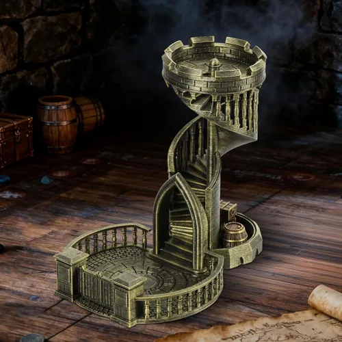 Vista 11 de AUSPDICE - Torre de dados DND - Torre retro de 36 pasos de color para alta aleatoriedad en juegos de mesa como Dungeons and Dragons - Regalo