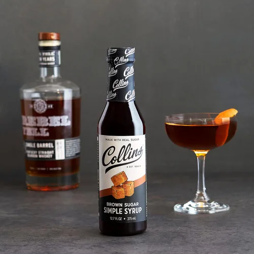 Vista 7 de Collins - Jarabe de azúcar moreno, jarabe simple para cócteles, jarabe de café de azúcar morena, jarabe de cóctel de 12.7 onzas, juego de 1